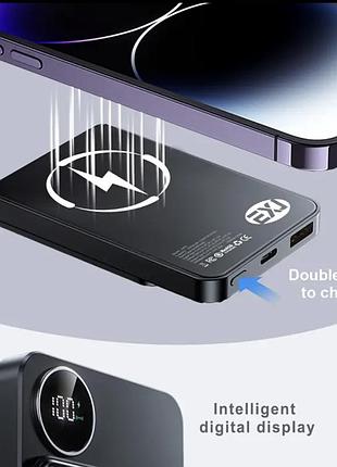 Магнітний powerbank для iphone з цифровим дисплеєм — заряджай красиво! 10000 mah