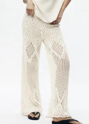 Брюки штани кроше крючком zara
