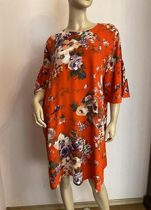 Вискозное платье в цветы свободного фасона / l- xl / brend h&amp;m