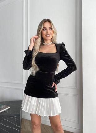 Бархатное платье с жемчужинами 🖤