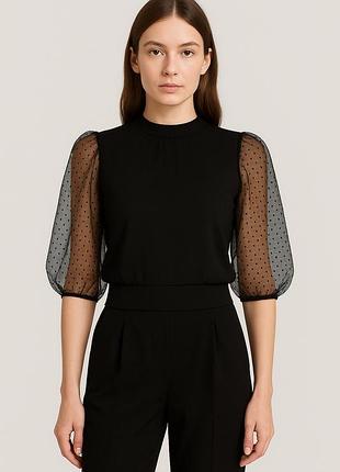 Чорна блуза mango