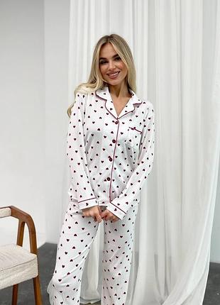 Женская пижама в сердечках