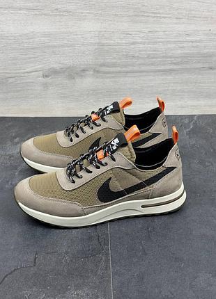 Мужские летние кроссовки натуральная кожа и текстильная сетка nk