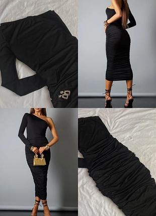 Вечірня максі сукня, на один рукав від plt