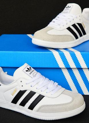 Adidas samba white gray black кроссовки женские адидас адедас кроссовки кроссовки