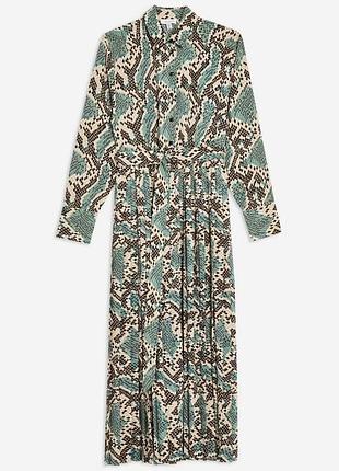 🥰сукня в зміїний принт зі спідницею пліссе topshop (без поясу)