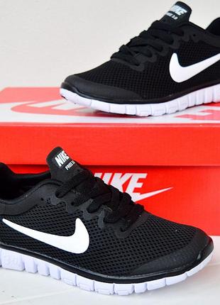 Nike free run 3.0 black white кросівки жіночі найк фри ран кроссовки кросовки
