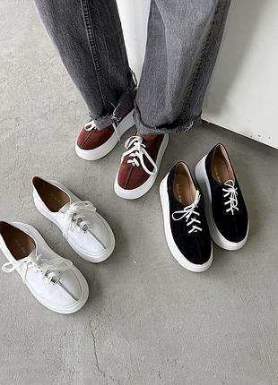 Кеди жіночі на платформі шкіра, замша