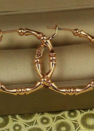 Серьги xuping jewelry фаланга 2,9 см золотистые