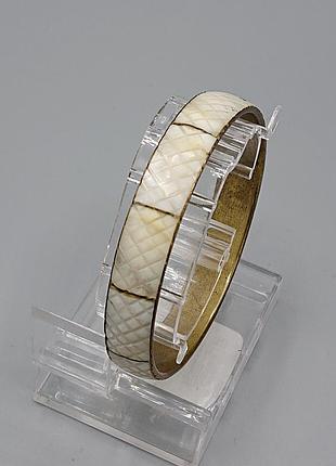Винтажный браслет из латуни или бронзы инкрустированный перламутром