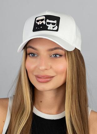 Женская молодежная модная белая бейсболка