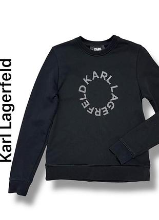 Світшот karl lagerfeld чорного кольору з логотипом спереду