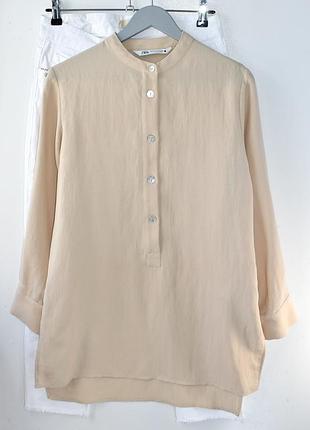 Zara розкішна подовжена сорочка з ліоцелу