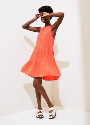 Вискозное ярусное платье на завязках