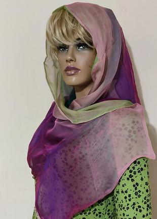 Sena двухслойный мультиколор шелковый шарф /12039/
