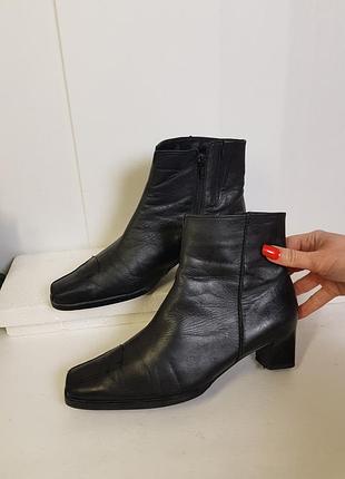 Сапожки кожаные остроносые отепленные на байке gabor 38,5р