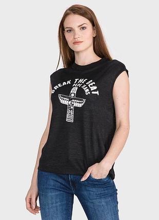 Оригінальний трикотажний чорний топ року готика від pepe jeans