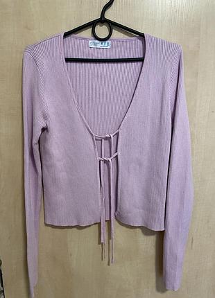 Кардиган на зав‘язках в ніжно рожевому кольорі,розмір м