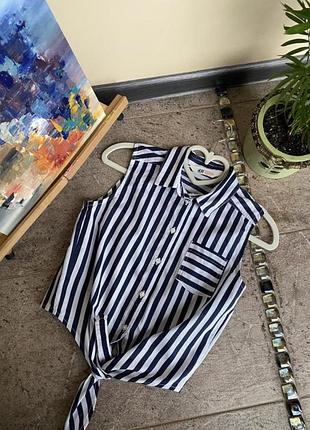 Блуза безрукавка підліткова h&m у смужку бавовна 158см