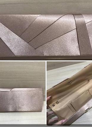 Нежный женский клатч на магнитной застежке 25×10 см.с21