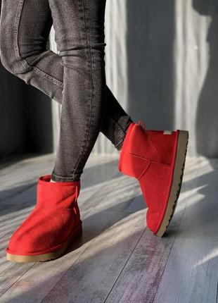 Ugg mini classic red metalic 🆕 шикарные женские угги 🆕 купить наложенный платёж