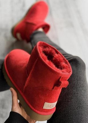 Ugg mini classic red metalic 🆕 шикарные женские угги 🆕 купить наложенный платёж7 фото