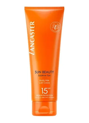 Солнцезахисне молочко для тіла sun beauty sublime tan lancaster, 250ml.