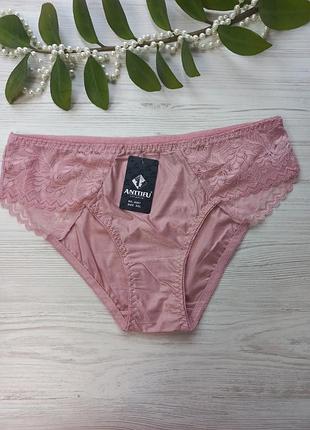 Трусики гладкие декорированы кружевом 867