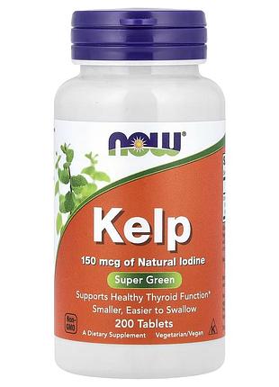 Now foods, бурые водоросли, 150 мкг, 200 таблеток келп