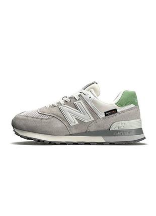 👟 женские кроссовки new balance 574 grey white lime 👟