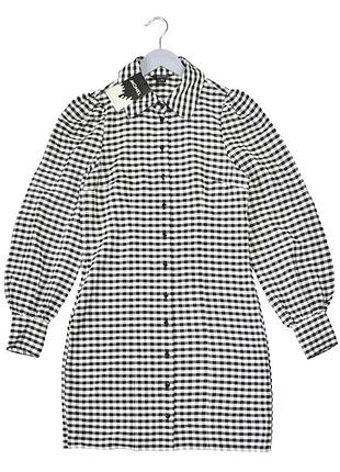 Нова чорно была картата сукня сорочка monki