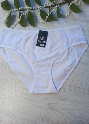 Трусики з бавовни декоровані сіточкою та мереживом 1081