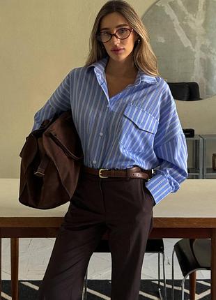 Классическая рубашка в пастельных тонах цветах пуговицы воротник оверсайзв сумжка вертикальный карман