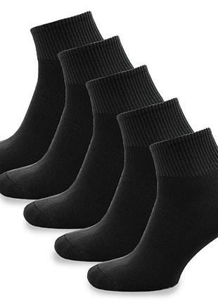 Набор летние мужские носки бамбук 5 пар 41-47 черные бесшовные низкие