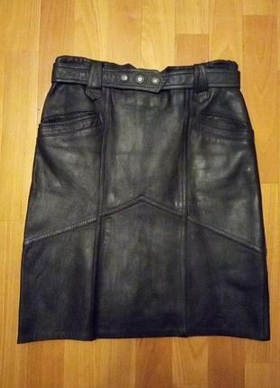 Юбка короткая из натуральной кожи