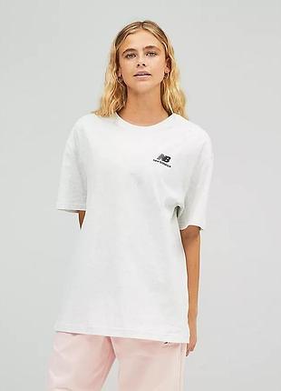 Футболка унісекс new balance, колір світло-сірий меланж😍