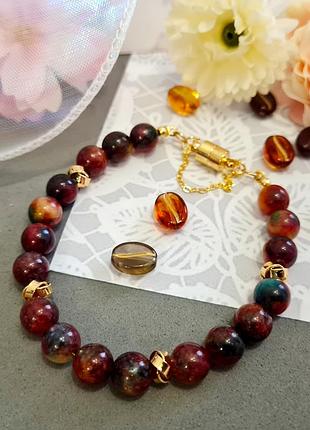 🔺🐉💫браслет из драконового агата 8 мм