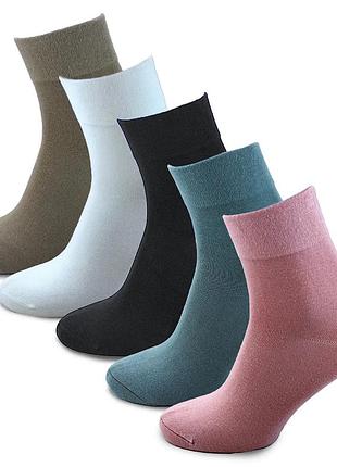 Набор женских разноцветных бамбукових носков 5 пар 36-41 бессшовные парфюмированные