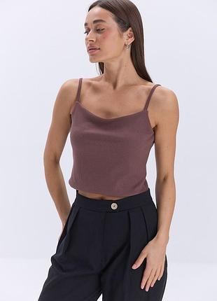 Акція топ коротка майка в рубчик