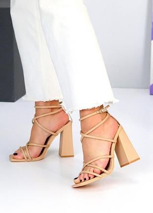 Элегантные плетение женские высокие босоножки на толстых каблуках, квадратный носочек на ремешку, то