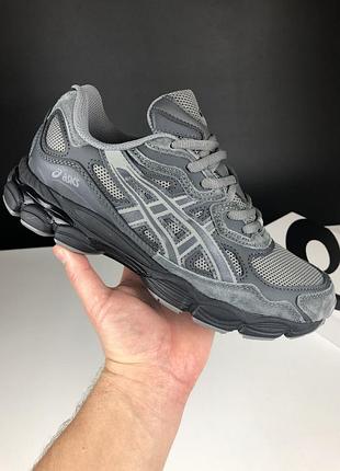 Мужские кроссовки asics gel-nyc grey ассикс серого цвета