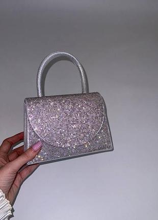 Срібна сумочка с камінчиками