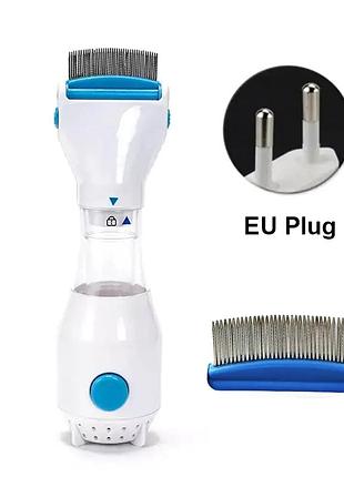 Расческа электрическая для удаления вшей и блох v-comb licetec с вытяжкой электро гребень от паразит