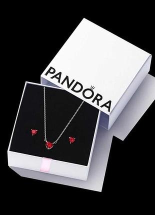 Подарочный комплект pandora / пандора цепочка + серьги