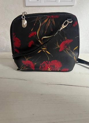 Сумка з маками на довгій ручці