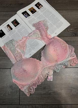 Оригинальный кружевной лиф бра бюстгальтер victoria’s secret pink