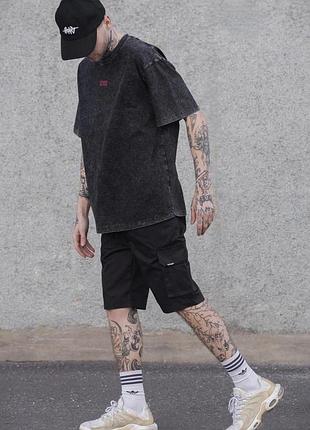 Чоловічі трикотажні шорти карго without volt reflective black