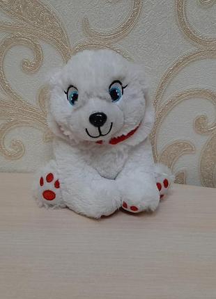 Красивая нежная плюшевая мягкая игрушка белый медведь, мишка bibi choc