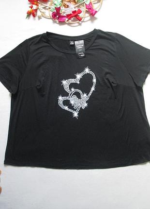 Суперовая футболка супер батал принт сердечка shein 💜🌺💜