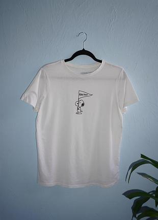 Женская хлопковая футболка с принтом снупи